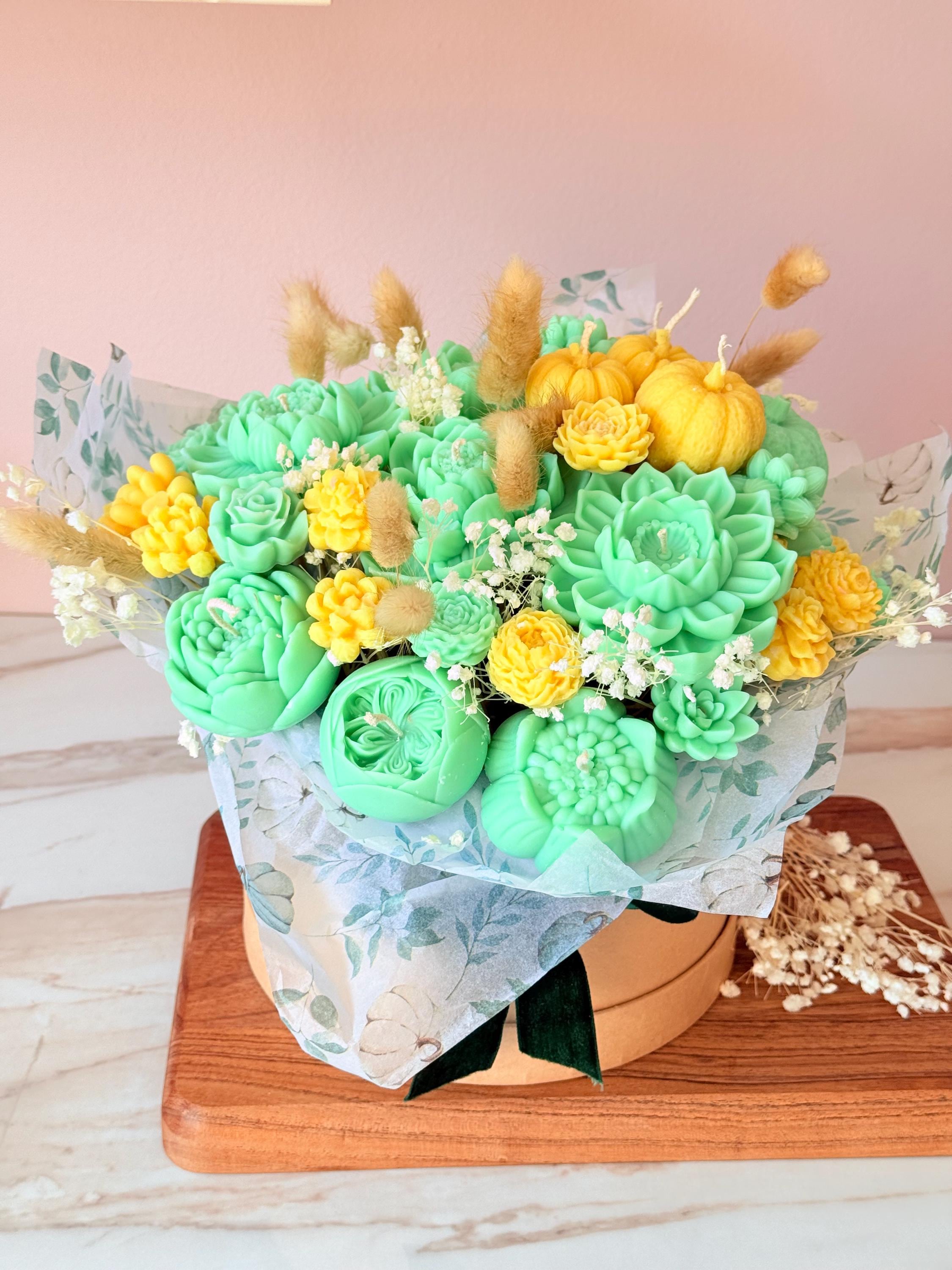 Wax Melt / Candle Flower Bouquet Dark Opium Inspired Scent Handmade Scented Candle Gift Unique Floral Wax Melts  Gift for Her