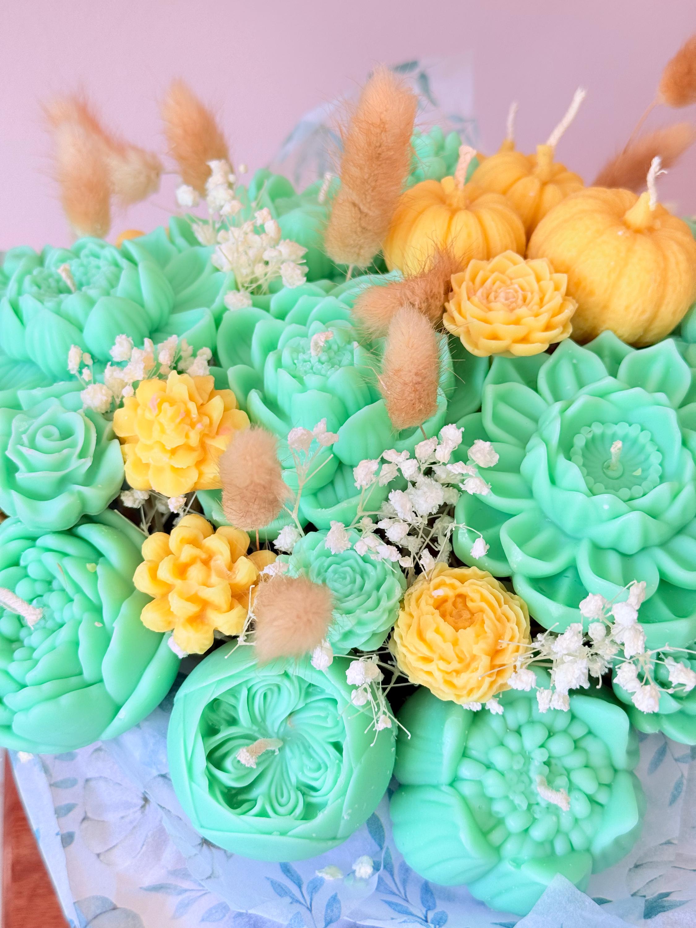 Wax Melt / Candle Flower Bouquet Dark Opium Inspired Scent Handmade Scented Candle Gift Unique Floral Wax Melts  Gift for Her