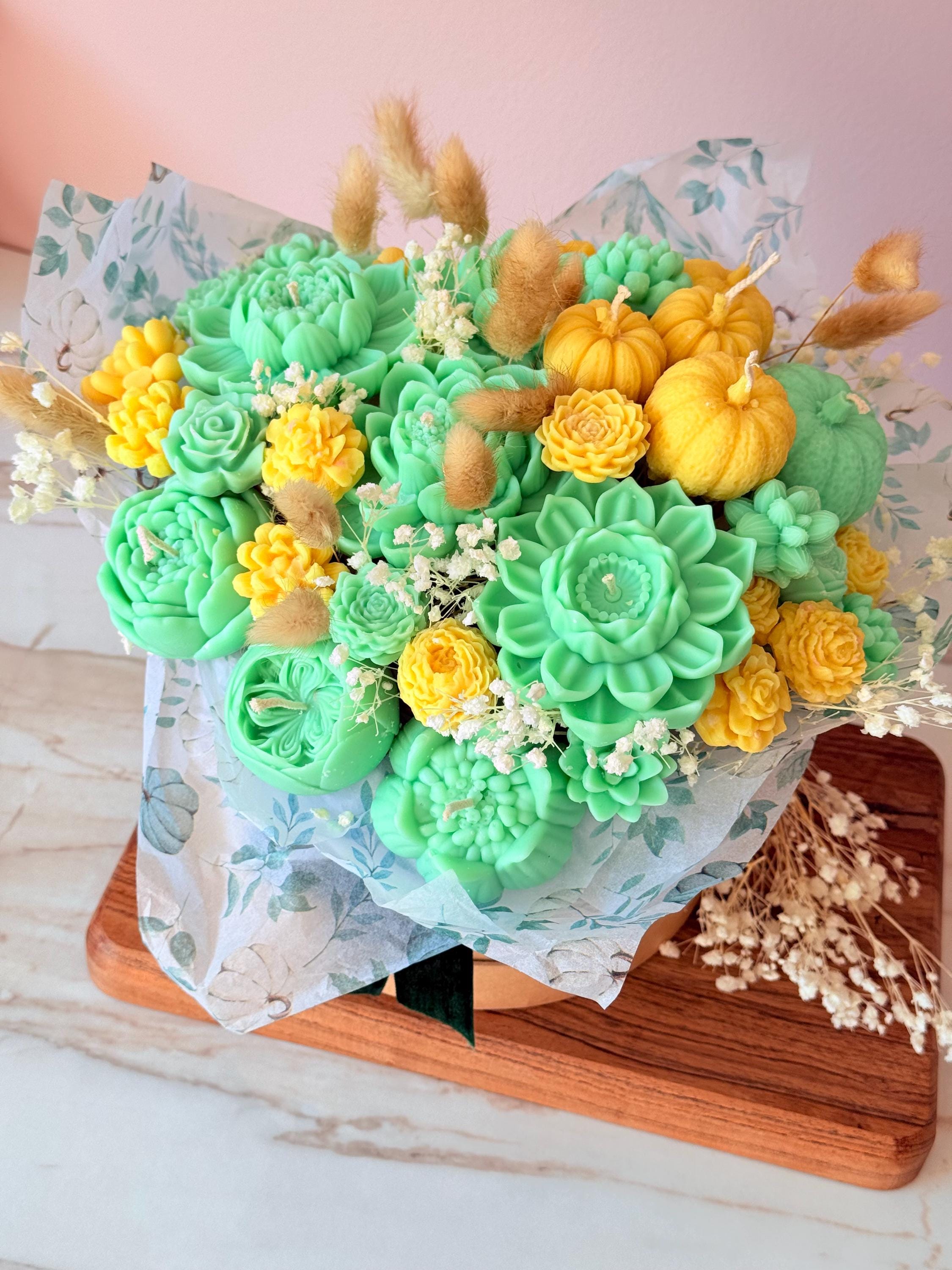 Wax Melt / Candle Flower Bouquet Dark Opium Inspired Scent Handmade Scented Candle Gift Unique Floral Wax Melts  Gift for Her